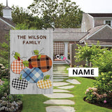 Custom Name Colorful Pumpkins Garden Flag