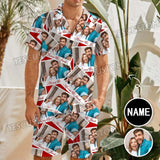 Custom Photo&Name Beautiful Memories Hawaiian Set Summer Holiday Hawaiian Shirt & Shorts Set Put Your Image Name on Set