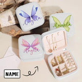 Custom Name Butterfly Jewelry Storage Box Jewelry Decorative Trinket Case Travel Jewelry Case Jewelry Organizer for Women Gift