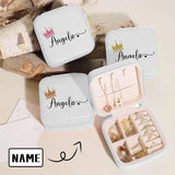 Custom Name Crown Jewelry Storage Box Jewelry Decorative Trinket Case Travel Jewelry Case Jewelry Organizer for Women Gift