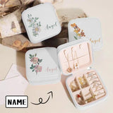 Custom Name Multicolor Flower Jewelry Storage Box Jewelry Decorative Trinket Case Travel Jewelry Case Jewelry Organizer for Women Gift