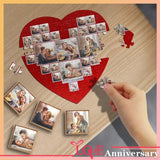 Custom Fimaly Photo Heart-Shaped Jigsaw Puzzle