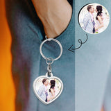 Custom Photo I Love You Heart Keychain