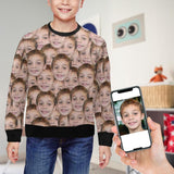 Custom Face Seamless Kid's Crewneck Sweatshirt