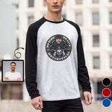 Custom Face Long Sleeve T-Shirt Multiple Colors Motorcycles Men's Casual Basic Soft Sports Raglan Baseball Tee Shirts