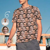 Custom Face Seamless Shirts Put Your Face on Men's All Over Print T-shirt Unique Design Gift for Him