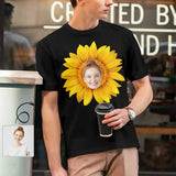 Custom Sunflower Shirts with Faces Personalized Men's All Over Print T-shirt Put Your Face on Shirt Gift