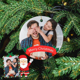 Custom Photo Christmas Love Circle Ornament