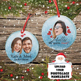 Custom Face&Name&Age&Date Couple Circle Ornament