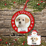 Custom Face&Name Merry Christmas Circle Ornament