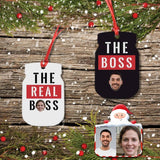 Custom Face The Boss Bottle Ornament