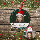 Custom Photo Happy Christmas Circle Ornament