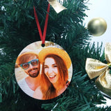 Custom Photo&Name Christmas Love Circle Ornament