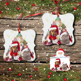 Custom Photo Pet Christmas Square Ornament