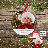 Custom Photo&Year&Name Baby Circle Ornament