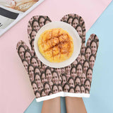 Custom Face Seamless Heat Resistant Oven Mitt(A Pair)