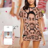 PRICE DROP-Custom Seamless Face Pajamas Personalized Face Women's Short Pajama Set