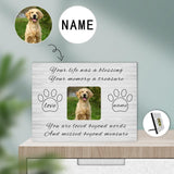 Custom Photo&Name Pawprint Photo Panel for Tabletop Display