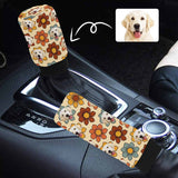 Custom Photo Pet Flowers Car Shift Knob Cover&Hand Brake Cover