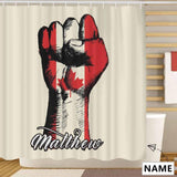 Custom Name Canada Raised Fist Shower Curtain 72