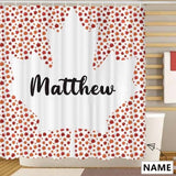 Custom Name Canadian Maple Leaf Tree Leaves Pattern Shower Curtain 72