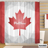 Custom Name Red Maple Leaf Canada Country Pattern Shower Curtain 72