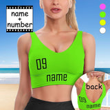 Custom Name&Number Four Colors Sports Bra Personalized Women's All Over Print Yoga Sports Bra