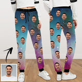 Custom Face Sweatpants Gradient Unisex Personalized Closed Bottom Casual Sweatpants