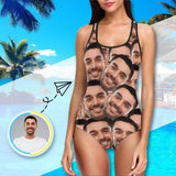 Custom Face Swimsuit Double Seamless Personalized Women's Tank Top Bathing Swimsuit Funy Girlfriend Gift