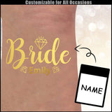 Custom Name Bride Diamond Temporary Tattoo