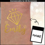 Custom Name Diamond Temporary Tattoo