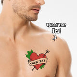 Custom Text Valentine Temporary Tattoo