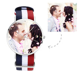 Unisex Custom Couple Photo Watch, Nylon Strap