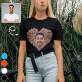 [Hot Sale] 50% Off-Custom Husband Face Heart Shape Shirts Personalized Women's All Over Print T-shirt Gift for Her