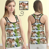 Custom Tank Tops with Photo Family Portrait Women's Racerback Yoga Tank Tops