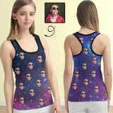 Face Tank Tops Personalized Purple Sky Women's Racerback Yoga Tank Tops