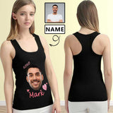 Put Face on Tank Tops XOXO Pink Love Women's Racerback Yoga Tank Tops