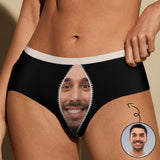 Custom Zipper Face Black Women's Lace Panties Funny Personalized Zipper Husband Boyfriend Face Women Underwear