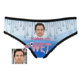 Custom Face Underwear Personalized Water Drop Ocean Women's All Over Print High-cut Briefs