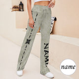 Custom Name Ripple Women's Straight-Leg Loose Comfy Drawstring Lounge Pants for Yoga Running Sporting