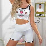 Custom Face&Name WiFi Women's Sports Bra High Waist Workout Shorts Yoga Sets