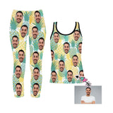 Custom Face Pineapple Women's 2 Piece Stretchy Racerback Tank & Legging Set